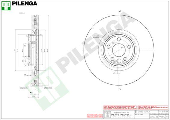 Pilenga V1877 - Гальмівний диск autozip.com.ua