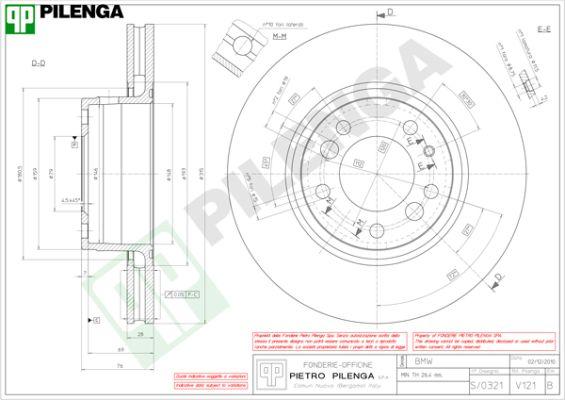 Pilenga V121 - Гальмівний диск autozip.com.ua