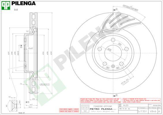 Pilenga V846 - Гальмівний диск autozip.com.ua