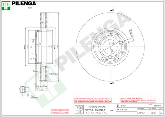 Pilenga V804 - Гальмівний диск autozip.com.ua
