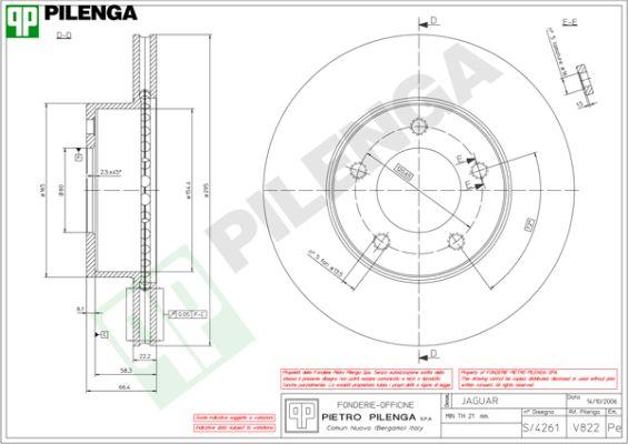 Pilenga V822 - Гальмівний диск autozip.com.ua