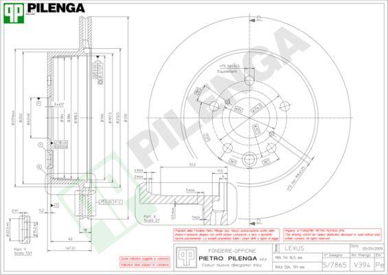 Pilenga V394 - Гальмівний диск autozip.com.ua