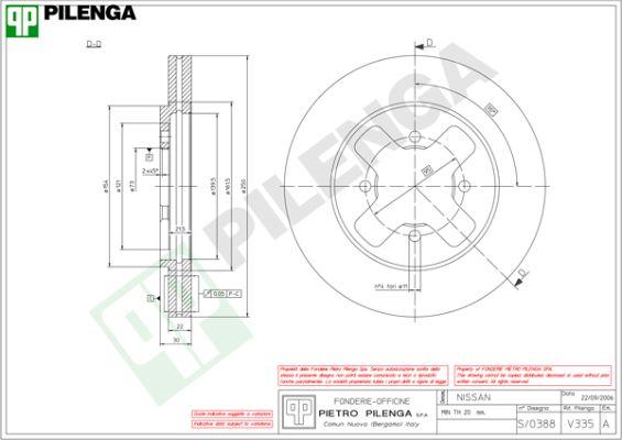 Pilenga V335 - Гальмівний диск autozip.com.ua