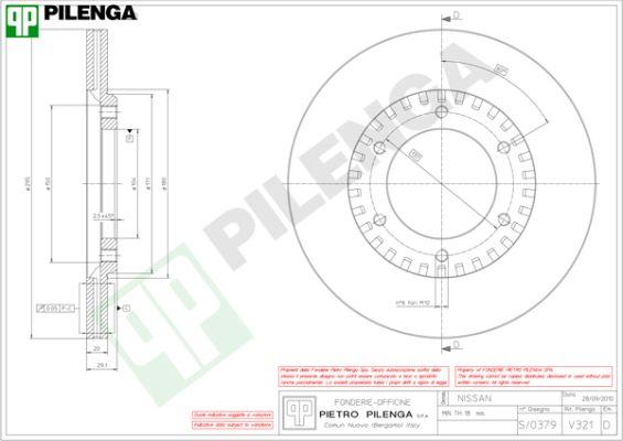 Pilenga V321 - Гальмівний диск autozip.com.ua