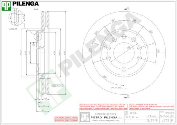 Pilenga V373 - Гальмівний диск autozip.com.ua