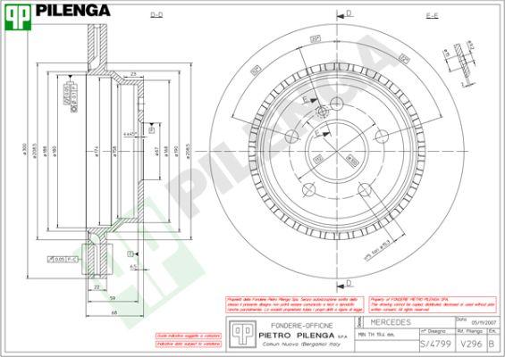 Pilenga V296 - Гальмівний диск autozip.com.ua
