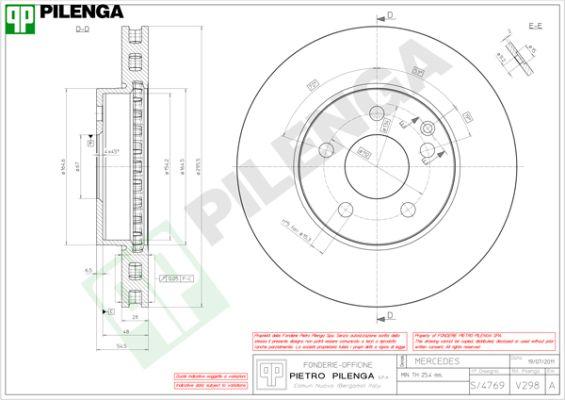 Pilenga V298 - Гальмівний диск autozip.com.ua