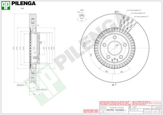 Pilenga V216 - Гальмівний диск autozip.com.ua