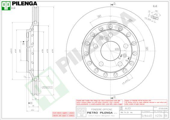 Pilenga V234 - Гальмівний диск autozip.com.ua