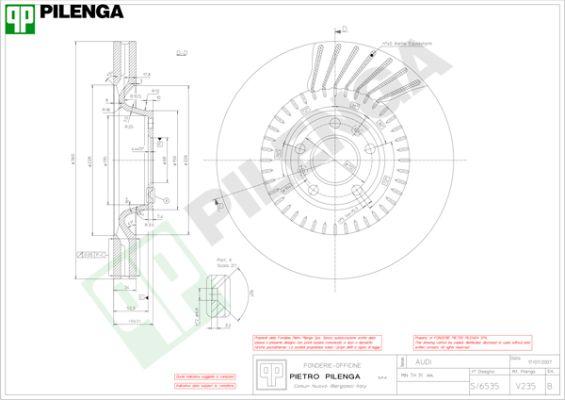 Pilenga V235 - Гальмівний диск autozip.com.ua