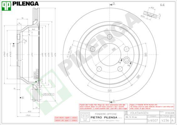 Pilenga V236 - Гальмівний диск autozip.com.ua