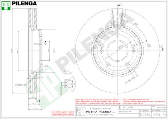 Pilenga V706 - Гальмівний диск autozip.com.ua