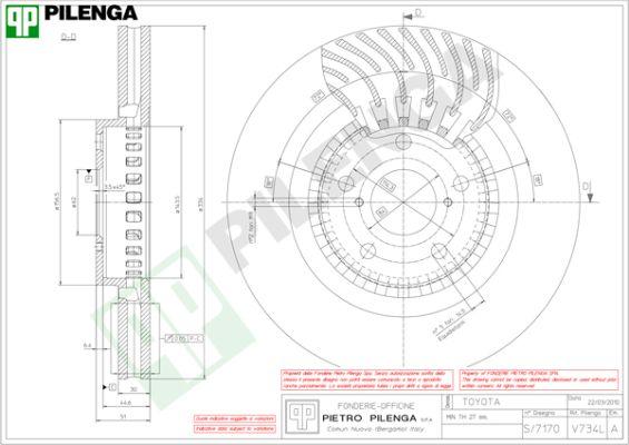 Pilenga V734L - Гальмівний диск autozip.com.ua