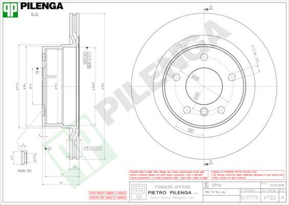 Pilenga V722 - Гальмівний диск autozip.com.ua