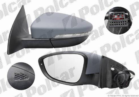Polcar 9556516M - Зовнішнє дзеркало autozip.com.ua