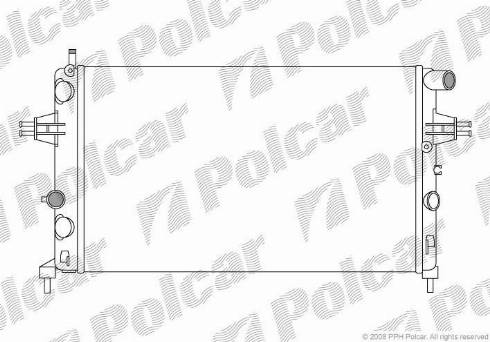 Polcar 550808A6 - Радіатор охолодж. двигуна OPEL ASTRA G 1.4 16V. 1.6. 1.6 16V. 1.8 16V autozip.com.ua