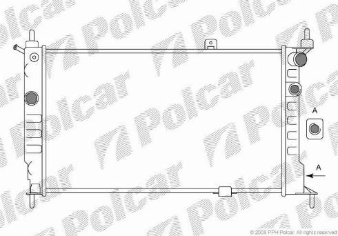 Polcar 550708A5 - Радіатор Opel Astra F 1.4-2.0 09.91-01.05 autozip.com.ua