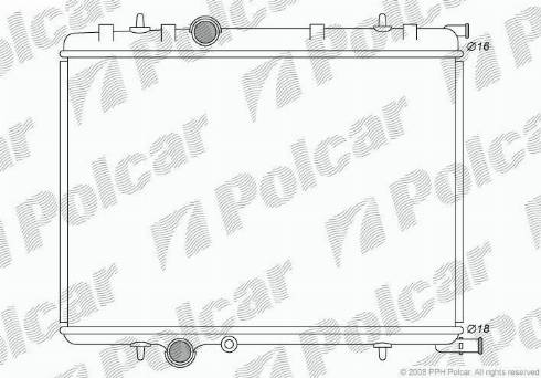 Polcar 579008A2 - Радіатор охолодження Peugeot 307 1.4 00- autozip.com.ua
