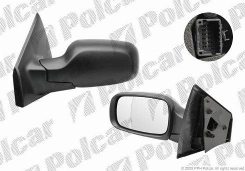 Polcar 6055514M - Дзеркальне скло, зовнішнє дзеркало autozip.com.ua