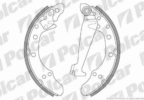 Polcar LS1625 - Комплект гальм, барабанний механізм autozip.com.ua