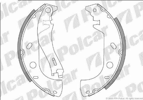 Polcar LS1847 - Комплект гальм, барабанний механізм autozip.com.ua