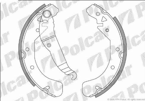 Polcar LS1829 - Комплект гальм, барабанний механізм autozip.com.ua