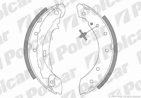 Polcar LS1717 - Комплект гальм, барабанний механізм autozip.com.ua