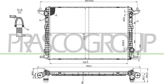 Prasco AD026R004 - Радіатор, охолодження двигуна autozip.com.ua