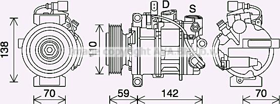 Prasco AIK410 - Компресор, кондиціонер autozip.com.ua