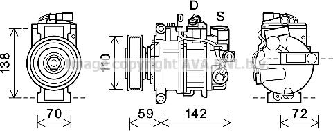 Prasco AIK396 - Компресор, кондиціонер autozip.com.ua