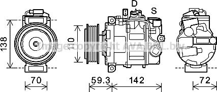 Prasco AIK398 - Компресор, кондиціонер autozip.com.ua