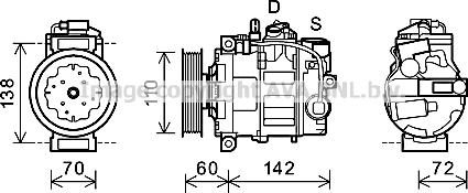 Prasco AIK344 - Компресор, кондиціонер autozip.com.ua