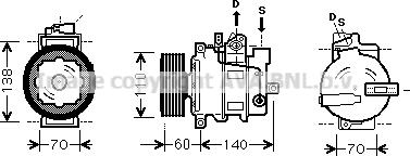 Prasco AIK266 - Компресор, кондиціонер autozip.com.ua