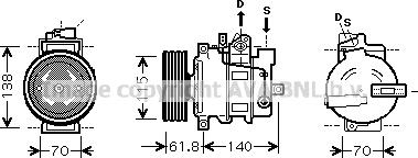 Prasco AIK263 - Компресор, кондиціонер autozip.com.ua