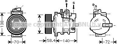 Prasco AIK262 - Компресор, кондиціонер autozip.com.ua