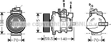 Prasco AIK284 - Компресор, кондиціонер autozip.com.ua