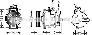 Prasco AIK274 - Компресор, кондиціонер autozip.com.ua