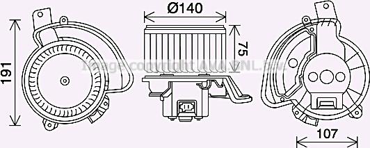 Prasco AL8155 - Електродвигун, вентиляція салону autozip.com.ua