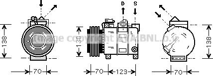 Prasco ALAK016 - Компресор, кондиціонер autozip.com.ua