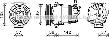 Prasco ALK126 - Компресор, кондиціонер autozip.com.ua