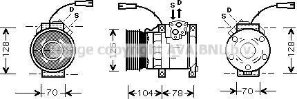 Prasco AUK168 - Компресор, кондиціонер autozip.com.ua