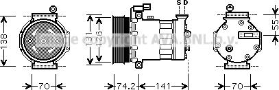 Prasco AUK171 - Компресор, кондиціонер autozip.com.ua