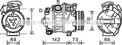 Prasco BWAK452 - Компресор, кондиціонер autozip.com.ua