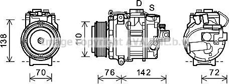 Prasco BWAK419 - Компресор, кондиціонер autozip.com.ua