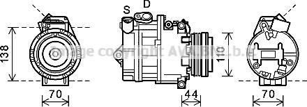 Prasco BWK407 - Компресор, кондиціонер autozip.com.ua