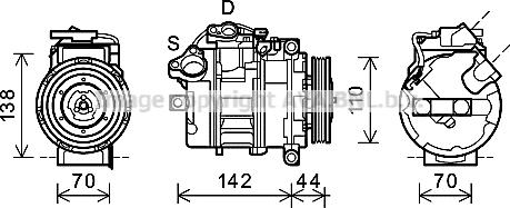 Prasco BWK429 - Компресор, кондиціонер autozip.com.ua