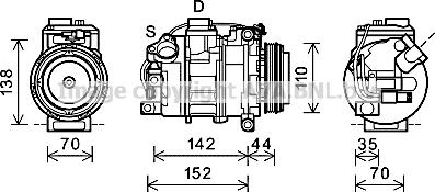 Prasco BWK423 - Компресор, кондиціонер autozip.com.ua
