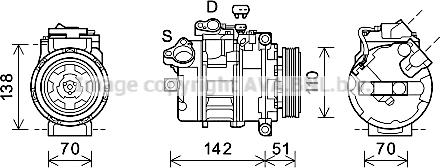 Prasco BWK547 - Компресор, кондиціонер autozip.com.ua