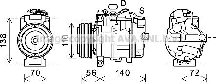 Prasco BWK552 - Компресор, кондиціонер autozip.com.ua