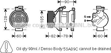 Prasco BWK316 - Компресор, кондиціонер autozip.com.ua